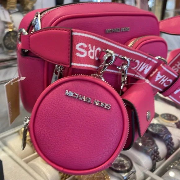 Michael Kors Jet Set Leather Medium Crossbody Bag Case for Apple AirPods Pro - Picture 2 of 16